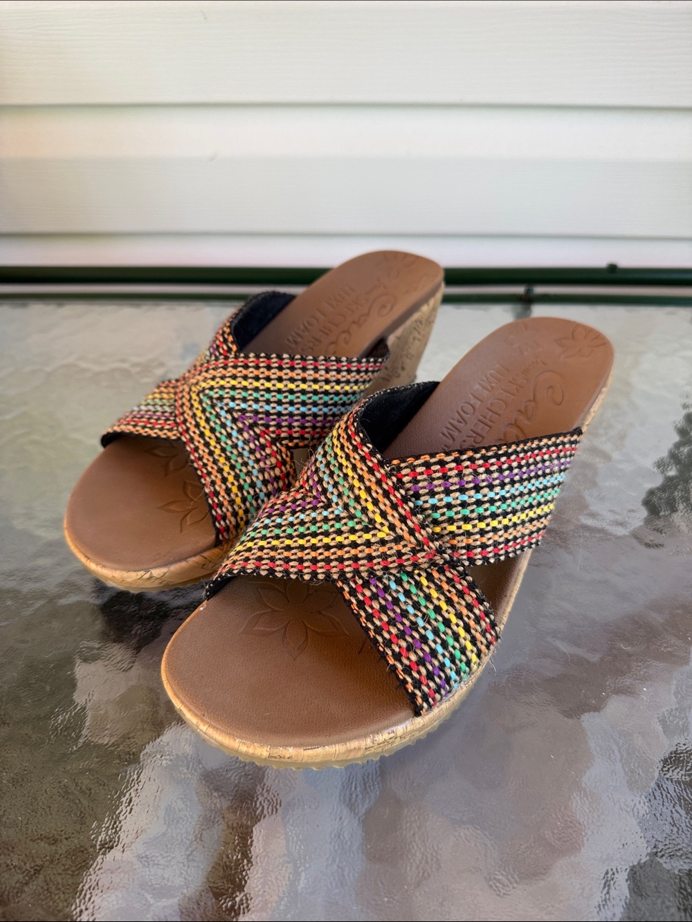 Skechers Cali Beverlee Crisscross Wedge Sandals for Women Size 9